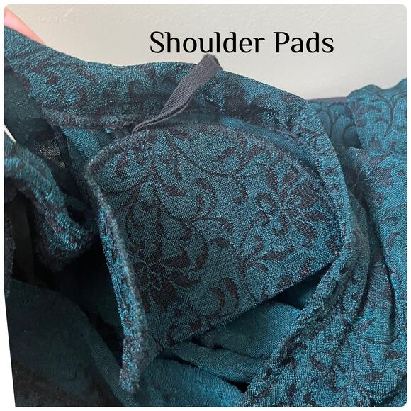 Vintage Rabbit Rabbit Rabbit Green Jacquard V Neck Button Down Tunic 14M Boho - Picture 8 of 12